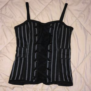 Black blouse looks like a corset